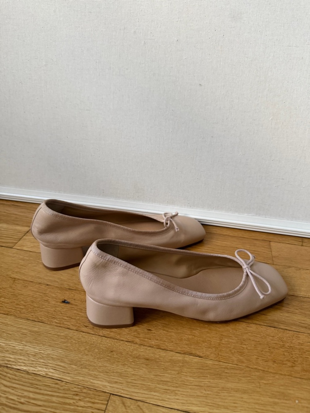 Margaux The ADA Women’s Ballet Pump Heels in Blush Beige with Bow - Picture 5 of 8